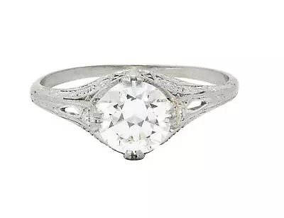 Art Deco 1.26 CTW Old European Cut Diamond Platinum Vintage Engagement Ring • $9075