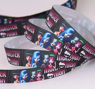 7/8   22mm MONSTER HIGH PRINTED GROSGRAIN RIBBON  3YARDS/DIY HAIRBOW • $3.25