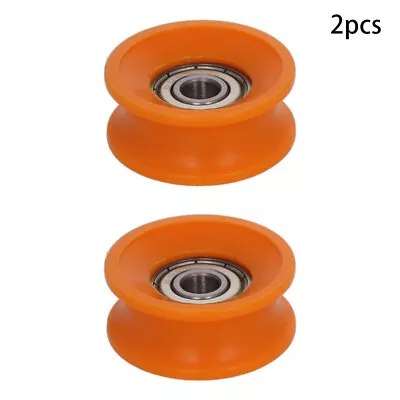 $4.33 • Buy Nylon Pulley Guiding Wheel Bearing U/V Groove Embedded Rail Sliding Door 2 Pcs