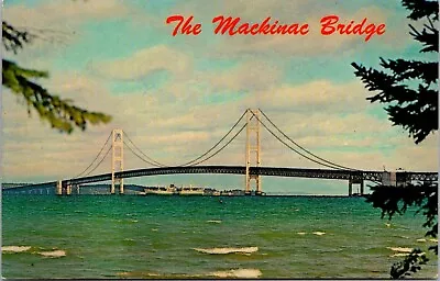 Vintage Postcard Mackinac Bridge Michigan • $3.08