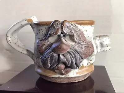 MAHON Art Pottery UGLY FACE Coffee Mug SHAVING CUP Stoneware • $9.99