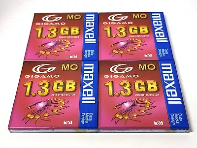 【SEALED X4】Maxell Gigamo Rewritable MO Magneto Optical Disk 1.3GB #2131-1 • $59.90