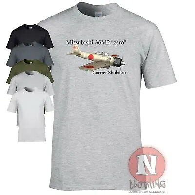 Mitsubishi A6M Zero T-shirt Japanese WW2 Fighter Aircraft Carrier Shokaku Tee • $18.48