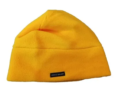 Vintage 90’s EDDIE BAUER Fleece Yellow Beanie Winter Hat OSFA Made In USA! EUC • $21.91