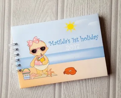 Personalised Baby Boy Or Girls First 1st Holiday / Photo Scrapbook Book Album • £16.99