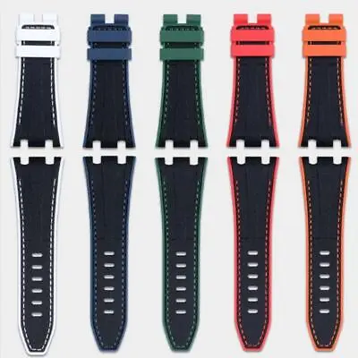 28 X 20 Mm Dual Colour Silicone Rubber Watch Strap Band For Audemars Piguet Oak • $36.04