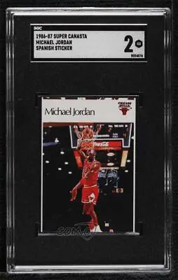 1986 Super Canasta NBA Stickers Michael Jordan SGC 2 Rookie RC HOF • $81.90