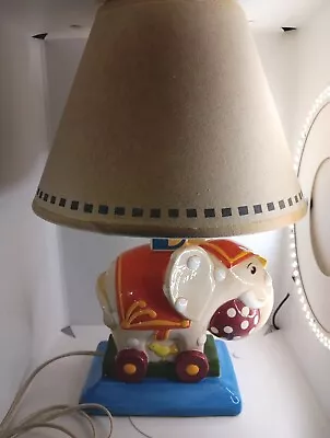 Vintage Kids Table Lamp Circus Elephant  With Original Shade 15   Tall • $44.99