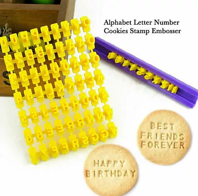 $4.99 • Buy Fondant Cake Alphabet Letter Number Cookies Biscuit Stamp Mold Embosser Cutter