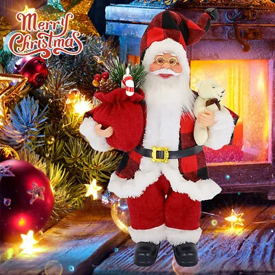18  Christmas Santa Claus Figure Traditional Standing Xmas Father Home Decors • £17.99