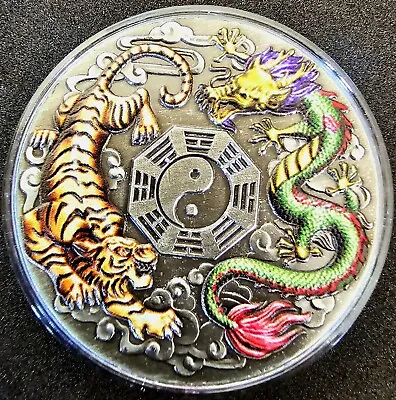 ⚘️Ying Yang Dragon And Tiger 3D Coin Collectable Commemorative Rare ⚘️ • $39.95