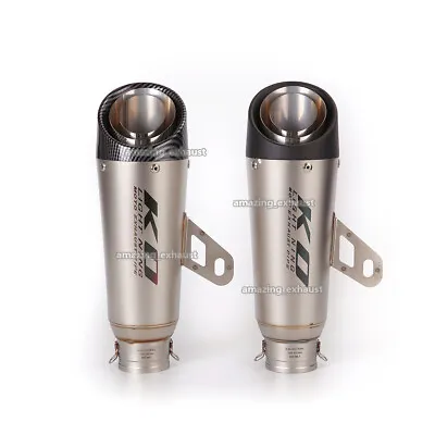 Slip On 51mm Motorcycle AVT Exhaust Tips Muffler Escape Pipe Can Stainless Steel • $75.06