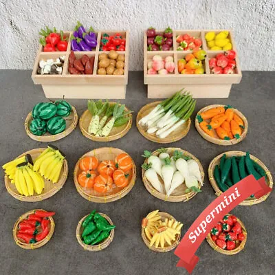 Lot 1/12 Food Market Dollhouse Miniature Clay Vegetable Fruit Basket Market • $3.99