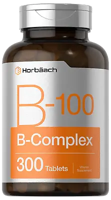 Vitamin B-100 Complex | 300 Tablets | Vegetarian Non-GMO | By Horbaach • $12.79