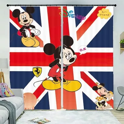 £117.37 • Buy Hello Cute Mickey Mouse 3D Curtain Blockout Photo Printing Curtains Drape Fabric