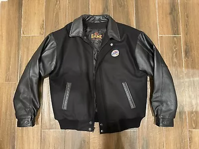 Vintage Miller Lite Beer Leather & Wool Jacket By Game Sportwear Exc Condition! • $59.99