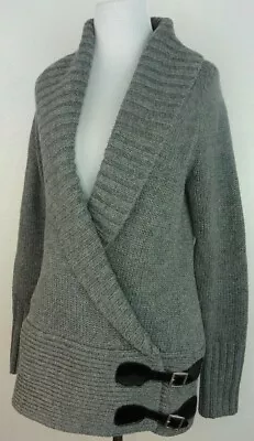 Moda International Women's Charcoal Grey Wrap Cardigan Long Sleeve SZ S • $19.99
