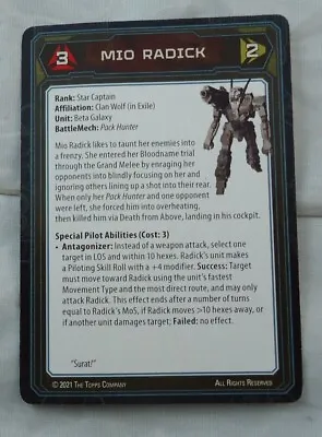 Battletech Alpha Strike Alex/Mio Radick Mechwarrior Card Catalyst • $1.58