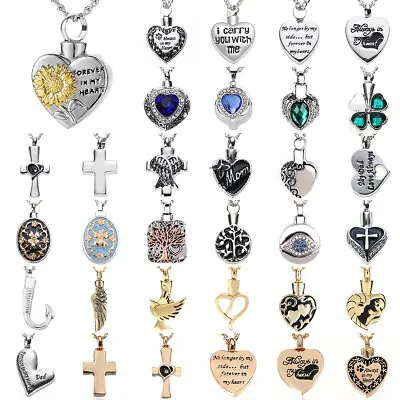 Steel Keepsake Memorial Urn Pendant Necklace Cremation Jewelry For Ashes • $2.59