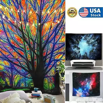 USA Psychedelic Mandala Tapestry Hippie Room Wall Hanging Blanket Art Home Decor • $9.99