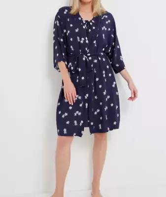 $14.99 • Buy LADIES Size XXL  Navy Daisy  Viscose 3/4 Sleeve  DRESSING GOWN  Rivers  NEW