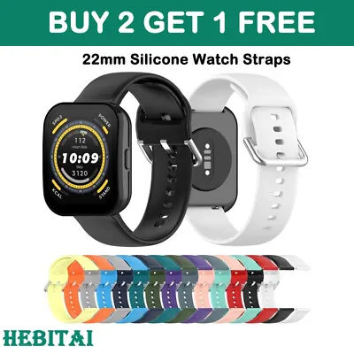 22mm Silicone Watch Band For Amazfit Bip5 Bip 3/3 Pro Gts4 Watch Accessories • $8.95