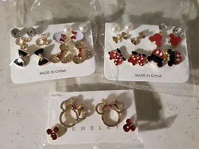 14 Sets Lot Rare Disney Minnie Mouse Collection Custom Earrings Fashion Pairs  • $21.77