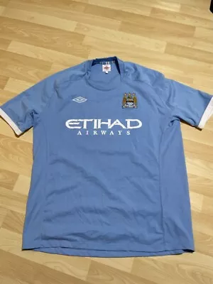 Umbro MCFC Manchester City Football Club Soccer Jersey Shirt Etihad Airways 48 • $44.99