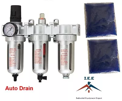 3/8  Compressed Air Filter Regulator/desiccant Dryer/coalesce Filter Auto Drain • $149.99