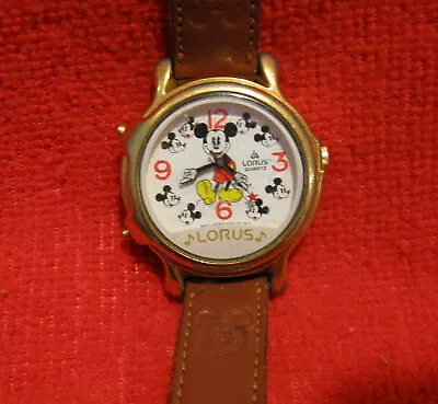 DISNEY 2 TUNE MUSICAL MICKEY MOUSE WATCH By LORUS - TESTED WRKNG PLAYS 2 TUNES • $28.99