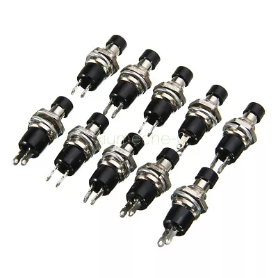 10PCS Black PBS-110 ON/OFF Push Button Mini Lockless Momentary Switch • $1.79