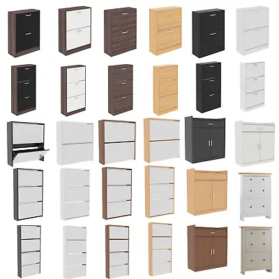 £44.99 • Buy 2 3 Drawer Shoe Cabinet Rack Shoes Storage Wooden Unit Stand Cupboard Organiser
