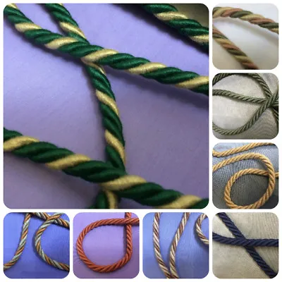 Curtain Upholstery Twisted 10mm Cord Several Colours  • £2.95