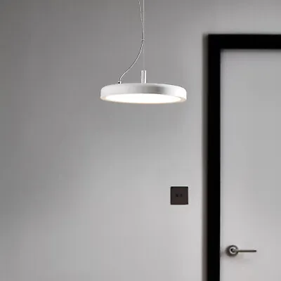 LED Pendant Ceiling Light White Industrial Hanging Adjustable Kitchen Dimmable • £11.95