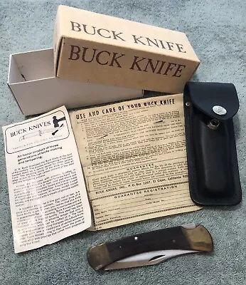 NEW Vintage BUCK Knife. Hunter Model 110. 3 PIN. 1970’s. With Orig Sheath&Papers • $130