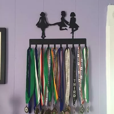 Irish Dance Trio Dancers Rack 10 Hooks Medal Hanger Hang Keys Ribbons Scarves • $29.99