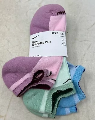 Nike Everyday Cushioned No Show Socks - DQ7711 902 - Multi - 3 Pk - Sz: L (8-12) • $20.19