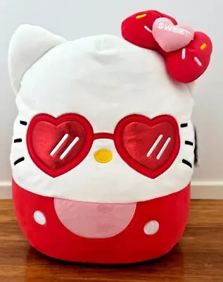 New Squishmallows Hello Kitty Heart Sunglasses Soft Plush Toy 2022 Sanrio Red • $50