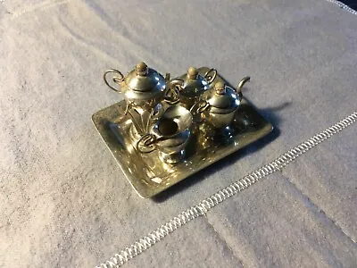 Antique Sterling Silver Miniature Tea Coffee Set Doll House • $100