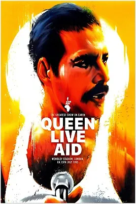 $24.99 • Buy Queen Live Aid Concert Poster - Music Print, Rock Wall Art - Freddie Mercury