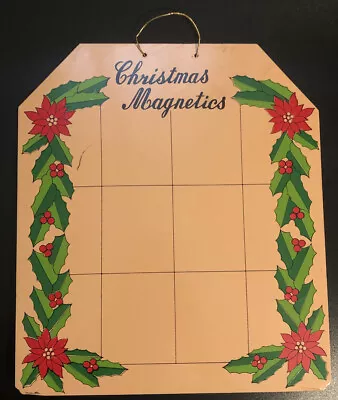 Christmas Metal Magnet Display. Vintage. 1970s. 10” Tall X 9” Wide. Kitschy • $5