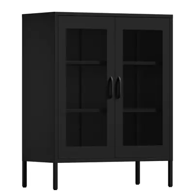 Metal Storage Cabinet Mesh Doors Steel Display Cabinets With Adjustable ShelveZ8 • $199.99