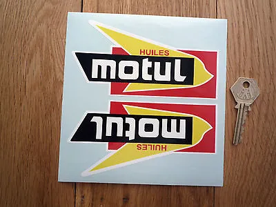 MOTUL HUILES Shaped Car Bike STICKERS 5.5  Handed Pair Race Rally Endurance Oil • $6.20