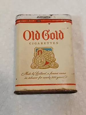 Vintage Advertising Old Gold Cigarette Tobacco Pocket Empty Tin • $11