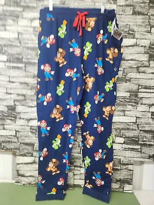 Mens Super Mario Bros. Pajama Pants Sleep Nintendo Game Mario Medium Lounge • $18