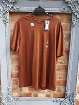 Bnwt New M&S Basic Brandy Brown Short Sleeved Cotton T.shirt Top Size Large L • $11.19