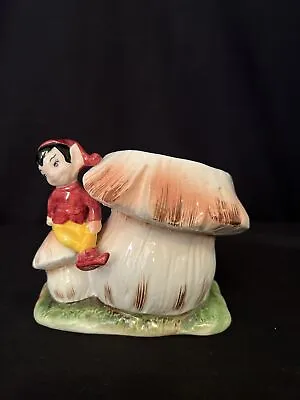 $17 • Buy Vintage Leftons Elf PIxie Mushroom Planter Pot Ceramic