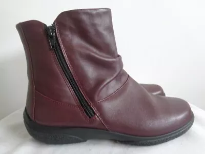 Hotter Whisper Ankle Boots Size Uk 6 Eee Wider Fit Double Zip • £38