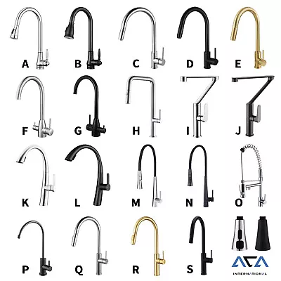 ACA Brass Kitchen Mixer Tap Pull Out Down Laundry Sink Basin Faucet Black Chrome • $175.56