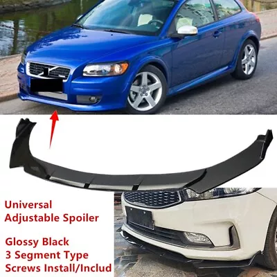 Universal Gloss Black For Volvo C30 07-10 Front Adjustable Lip Spoiler Splitter • $69.80